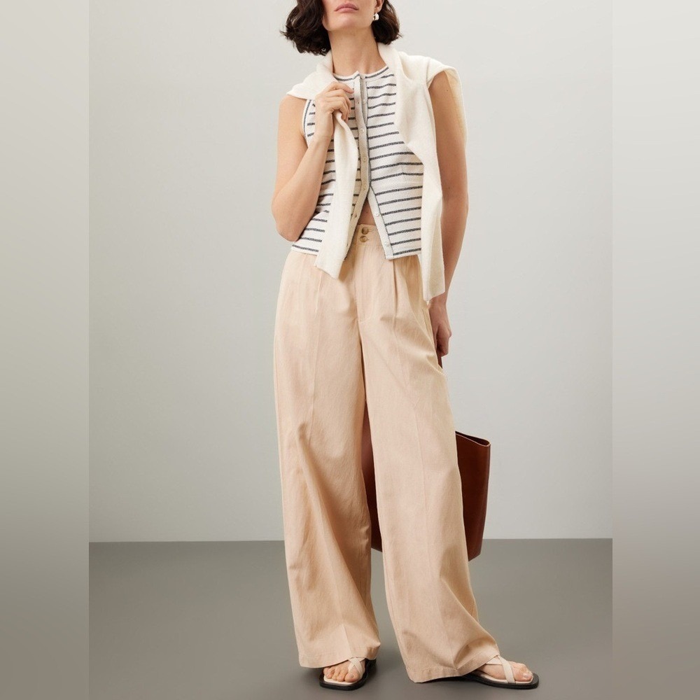 Madewell Tan/Khaki Harlow Wide Leg Trousers Pants